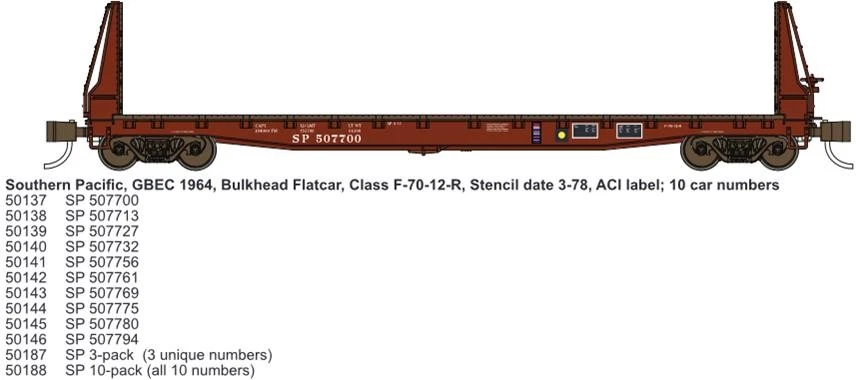 N 53'6'GP Flatcar SP 10Pak - Image 1 of 1