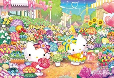 1000 Piece Jigsaw Puzzle Hello Kitty Flower Market 49x72cm BEVERLY Japan - Image 1 of 4