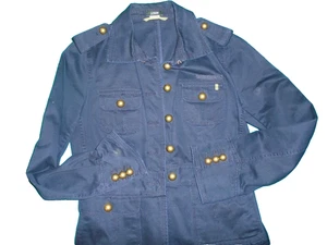 CHAQUETA DE INSPIRACIÓN MILITAR JCREW TALLA PEQUEÑA, AZUL MARINO GRANDES BOTONES DORADOS 100% CTN - Imagen 1 de 6