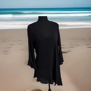 Anne Cole Damen Volant leicht transparent V-Ausschnitt Tunika Badeanzug Cover Up Gr. XS/S - Bild 1 von 11