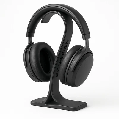Supporto Cuffie Design Curvato – PETG Carbon Fiber – Elegante, Moderno, Handmade - Immagine 1 di 3