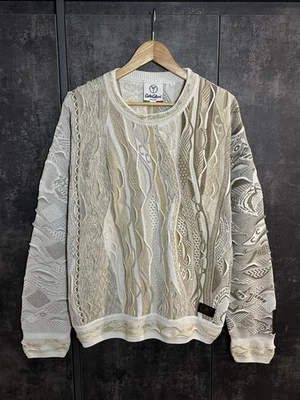 Crazy Vintage 3D Knitted Sweater Coogi Carlo Colucci Streetwear Rare Size L - Image 1 of 4