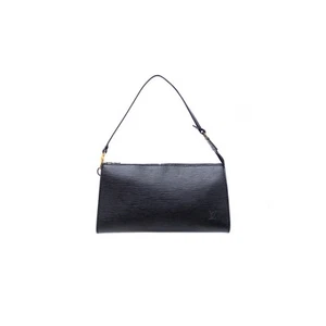 echt Louis Vuitton Noir Epi Leder Pochette schwarz Schultertasche - Bild 1 von 12