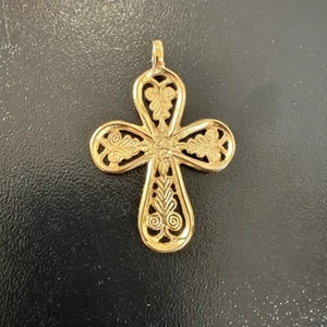 METROPOLITAN MUSEUM ART MMA VERMEIL STERLING SILVER CROSS PENDANT - Picture 1 of 7