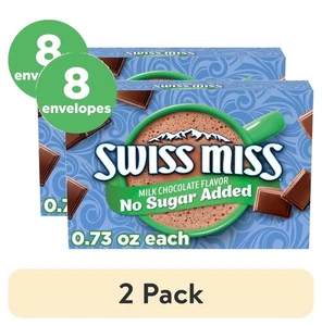 2pack, Swiss Miss No Sugar Added Milk Chocolate Flavored Hot Cocoa Mix, 0.73 oz - Picture 1 of 4