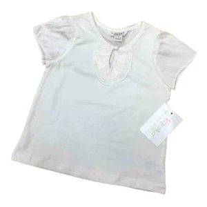 KC Parker Girls Top Size 4 White Ruffle Neck by Hartstrings NEW - Picture 1 of 5