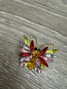Vintage Kristall Schmetterling Anstecknadel Brosche Schmuck Strass Bin C - Bild 1 von 2