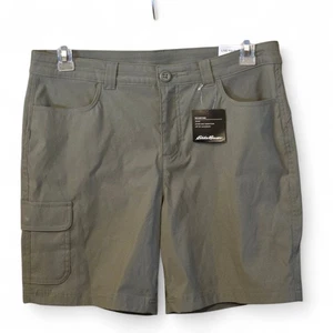 Eddie Bauer Womens 12 Olive Cargo Shorts Utility Stretch Water Repellent UPF 50+ - Picture 1 of 13