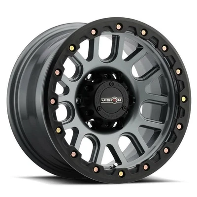 17" Vision Off-Road 111 Nemesis Gunmetal Wheel 17x9 8x6.5 Lifted Truck Rim -12mm - Image 1 of 4