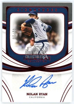 Nolan Ryan 2022 Panini Immaculate Signatures Red Auto Card #IS-NR 02/10 - Image 1 of 2