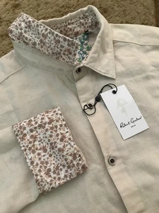 Robert Graham Borsi Linen Blend Classic Fit L/S Shirt Mens Size XL Sand NWT - Picture 1 of 5