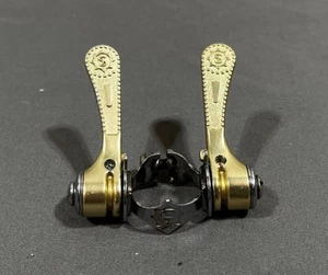 RARE Vintage Simplex L.J. Gold Down Tube Road Bike Friction Shifters - Picture 1 of 6