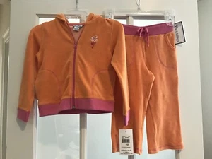 NWT Girls Hartstrings Knit Jacket & Capri Pant Set, Size 6X, Orange And Pink - Picture 1 of 6