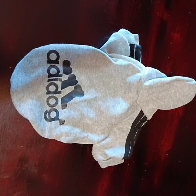 Sudadera con Capucha Gris "Adidog" Perro Talla S Chihuahua Mini Caniche Boston Terrier 14" Foto 1 de 4