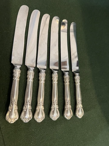 Gorham Chantilly sterling silver handle set 6 stainless steel knives Cover