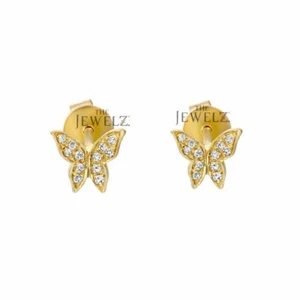 Aretes pequeños de diamantes de oro de 14 quilates de 0,15 quilates vs/F-G - The Jewelz - Imagen 1 de 4