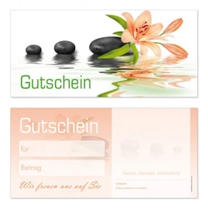 25 Geschenkgutscheine-210 Din Lang Neutral mit Blumenmotiv für Wellness Bereich - Bild 1 von 2