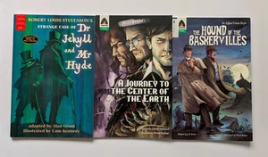 Lot x 3 Classic Graphic Novels R.L Stevenson Jules Verne Conan Doyle - Picture 1 of 3