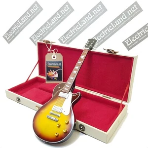 Mini Gitarre JIMMY PAGE Les Paul + Hardcase Box 1:4 Miniatur Gadget Sammlerstück - Bild 1 von 11