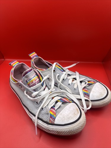 Sneakers Converse Big Kids 4 multilingue grigio arcobaleno tela Chuck Taylor