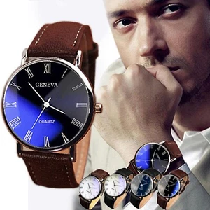 Mode Uhr Herren Analog Quarz Klassisch römische Edelstahl Gürtel Runde Herrenuhr - Bild 1 von 29