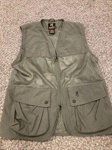 Browning Full Zip Hunting Shooters Vest Adult Size L Green, Small Game, Trap - Picture 1 of 9