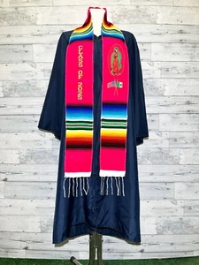 Graduation Stole Class of 2025 Sarape Mexican sash Virgen Guadalupe Stole Pink - Picture 1 of 2
