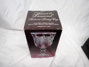 Avon Heart & Diamond Fostoria Loving Cup Candle Holder w/Box - Picture 1 of 6