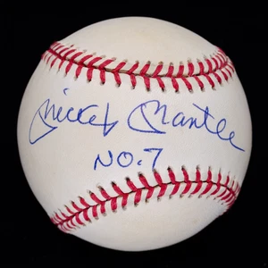 UDA Mickey Mantle Inscribed NO.7 Signed OAL Baseball  - Super Bold!  UDA COA - Picture 1 of 7