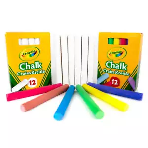 Crayola Anti-Dust Chalk – 24 Pack (12 White & 12 Coloured) - Picture 1 of 5
