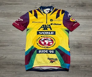 Vintage 90s Reebok Raindbow 1995 Cycling Jersey Athlete Mattes Men's Size Large - Picture 1 of 7