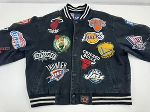 Vintage Jeff Hamilton NBA Patch Jacket Youth Size L (9-10) Preowned - Picture 1 of 23