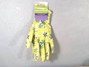 Gummibeschichtete Top Damen Frauen Gartenhandschuhe grün mit Blumen Einheitsgröße - Bild 1 von 6