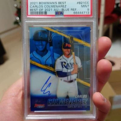 2021 Topps Bowman Best Carlos9 Colmenarez Tampa Bay Rays Auto /150 PSA9 #B21CC - Image 1 of 4