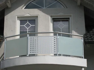 Aluminium Balkon Geländer Alu Eloxiert Lochblech Balkon Geländer Mit Statik - Bild 1 von 3