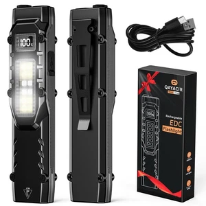 EDC Tactical Flashlight, 1100 High Lumens Rechargeable LED Flat Flashlight w/... - Picture 1 of 8