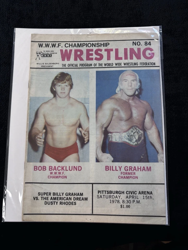 Programa de eventos de luta livre WWF NWA Bob Backlund Andre The Giant Pittsburgh - Imagem 1 de 3