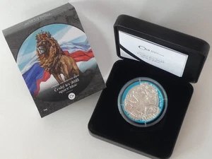 TSCHECHIEN 2025 1 OZ SILBER MÜNZE COIN ST CZECH LION LÖWE SPACE BLUE - Picture 1 of 9