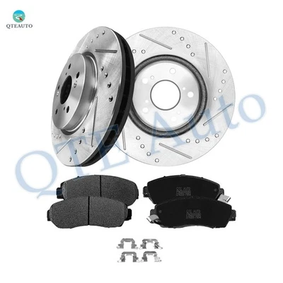 6 Front 296 Drilled Brake Rotors-Ceramic Brake Pad For 2012-2015 Honda Crosstour - Imagem 1 de 4