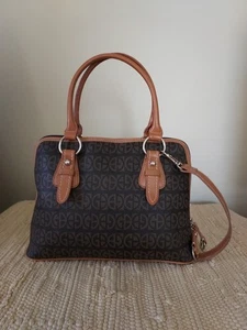 Giani Bernini Block Signature Dome Satchel/Shoulder Brown Bag.  - Bild 1 von 11