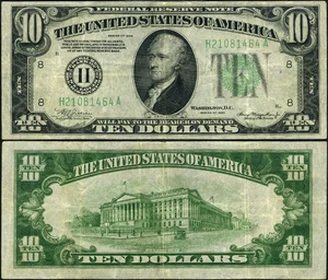 FR. 2005 HM $10 1934 Federal Reserve Note St. Louis H-A Block VF+ - Picture 1 of 3