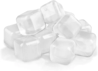60 Pack Reusable Ice Cube for Drinks, Refreezable Plastic Ice Cubes - Image 1 of 4