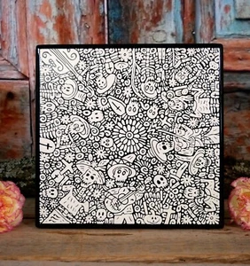 Day of the Dead Lacquer Box Skeletons Wood Handmade Olinalá Mexican Folk Art - Picture 1 of 12