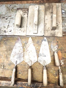 Vintage Concrete Cement Brick Hand Mason Trowels-Tools - Picture 1 of 24