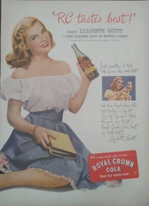 1946 vintage Royal crown cola. Lizabeth Scott,  Post World War II - Picture 1 of 1