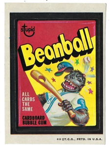 1973 Topps Wacky Packages 3a serie 3 BEANBALL (baseball) CARDS tb ex/ex+ - Foto 1 di 1