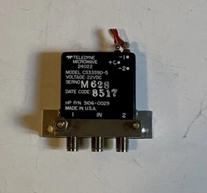 TELEDYNE MICROWAVE SWITCH MODEL CS33S9D-5...24022. 22VDC. - Picture 1 of 2