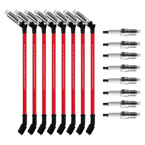 8PCS Spark Plugs With Wires Set for Chevy for GMC 4.8L 5.3L 6.0L V8 12192192 - Picture 1 of 8