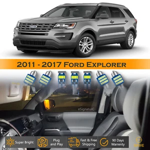 12 x Ultra White LED Lights Interior Package Kit For 2011 - 2019 Ford Explorer - Picture 1 of 8