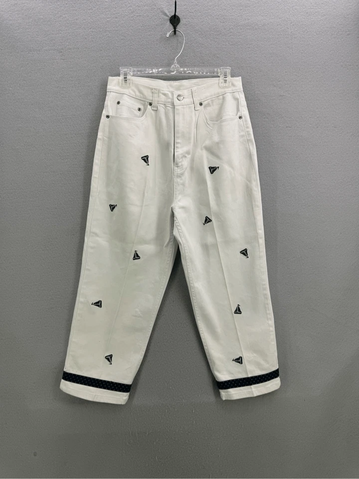 Vintage Quacker Factory Womens Nautical Sailboat High Rise Cropped Capri Pants S - Image 1 of 4
